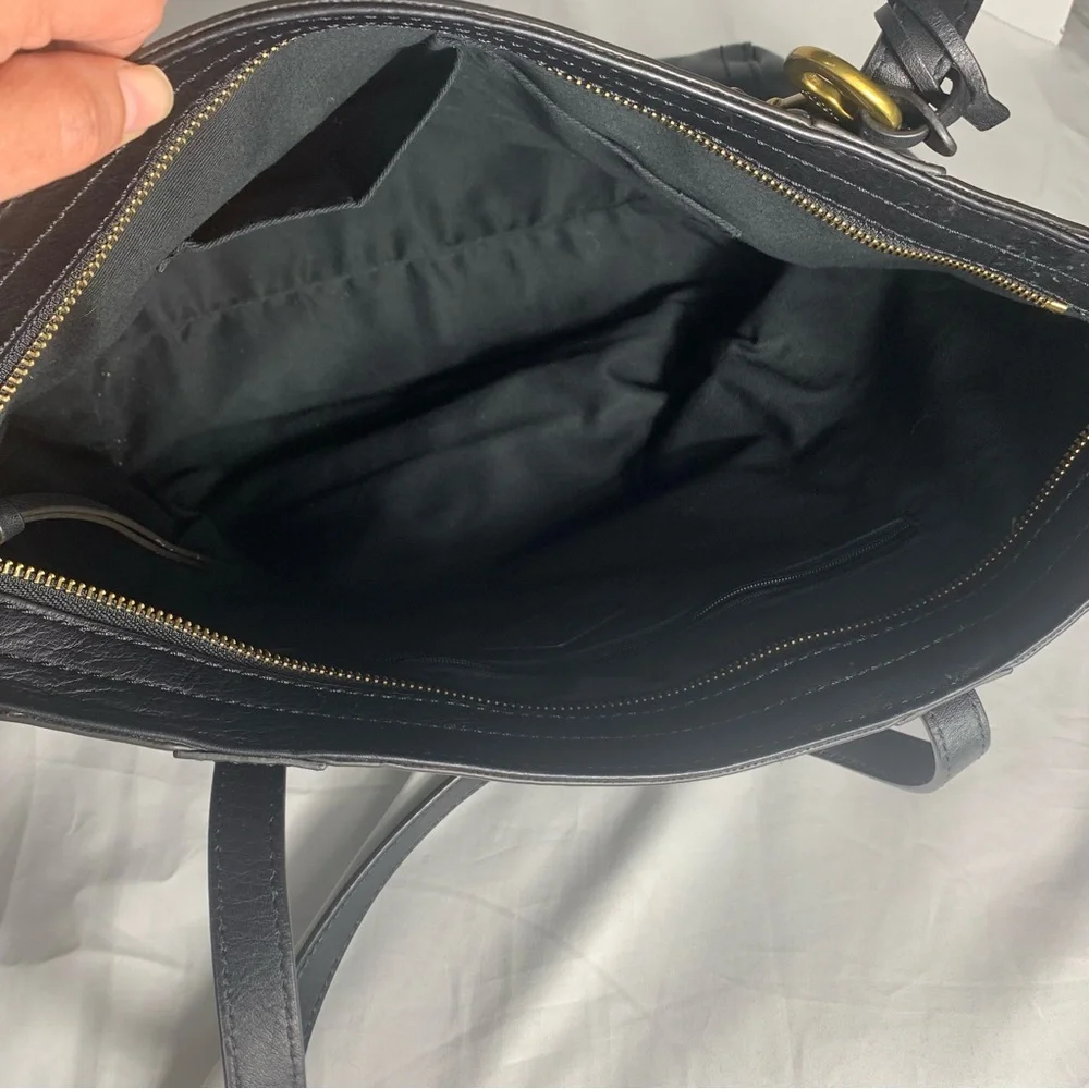 Fossil Black Emma Leather Tote Bag - Picture 4 of 8